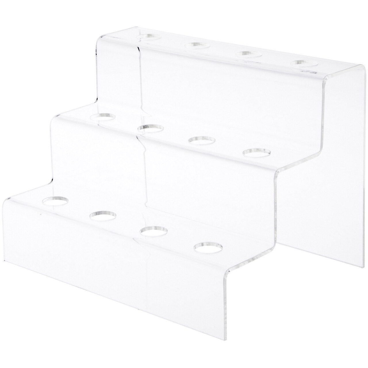 Plymor Clear Acrylic Wine Bottle Stopper Display Stairs, 6.25" H x 8.75" W x 6.5" D